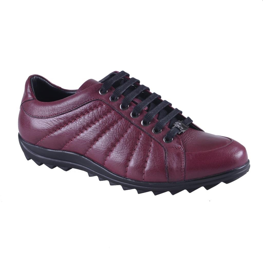 Versace Collection Men's Burgundy Leather Fashion Sneakers - Comfortable Casual Shoes for Men | Stylish Designer Sneakers for Everyday Wear, Work & Social Events