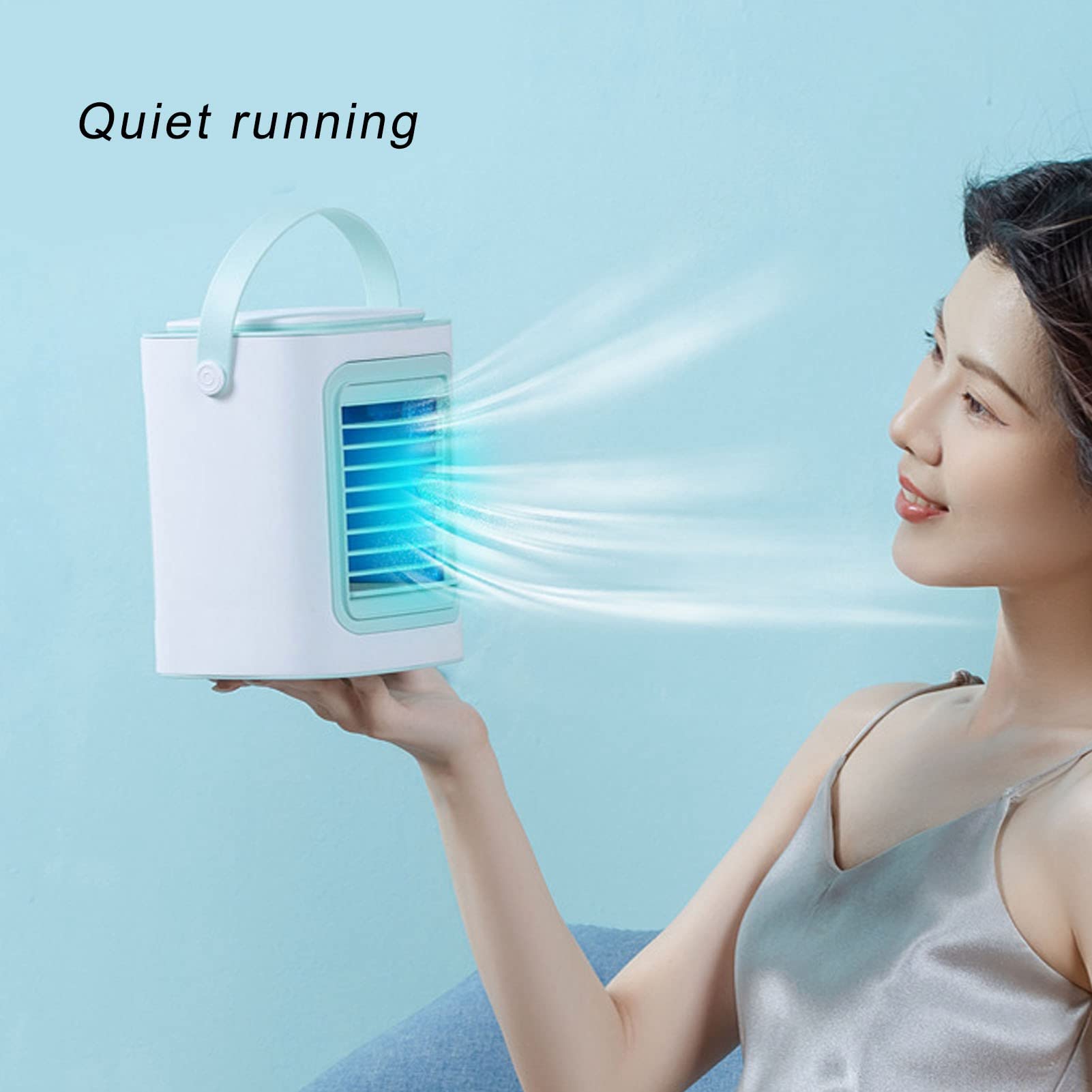 Mini Air Conditioner Portable AC - USB Desktop Air Cooler with 3 Speed Settings for Home, Office & Travel | Personal Cooling Fan for Small Spaces & Workstations