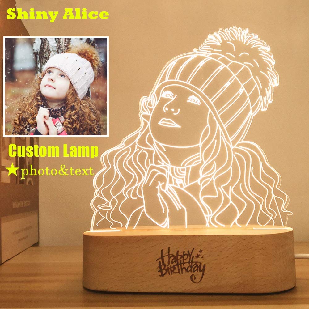 Custom 3D Photo Lamp - Personalized Engraved Gift for Wedding, Anniversary, Birthday | Home Decor