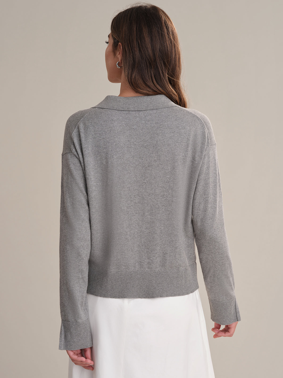 Women's V-Neck Cotton Pullover Sweater - Soft & Comfortable Casual Knit Top for Everyday Wear | Perfect for Office, Outings & Layering