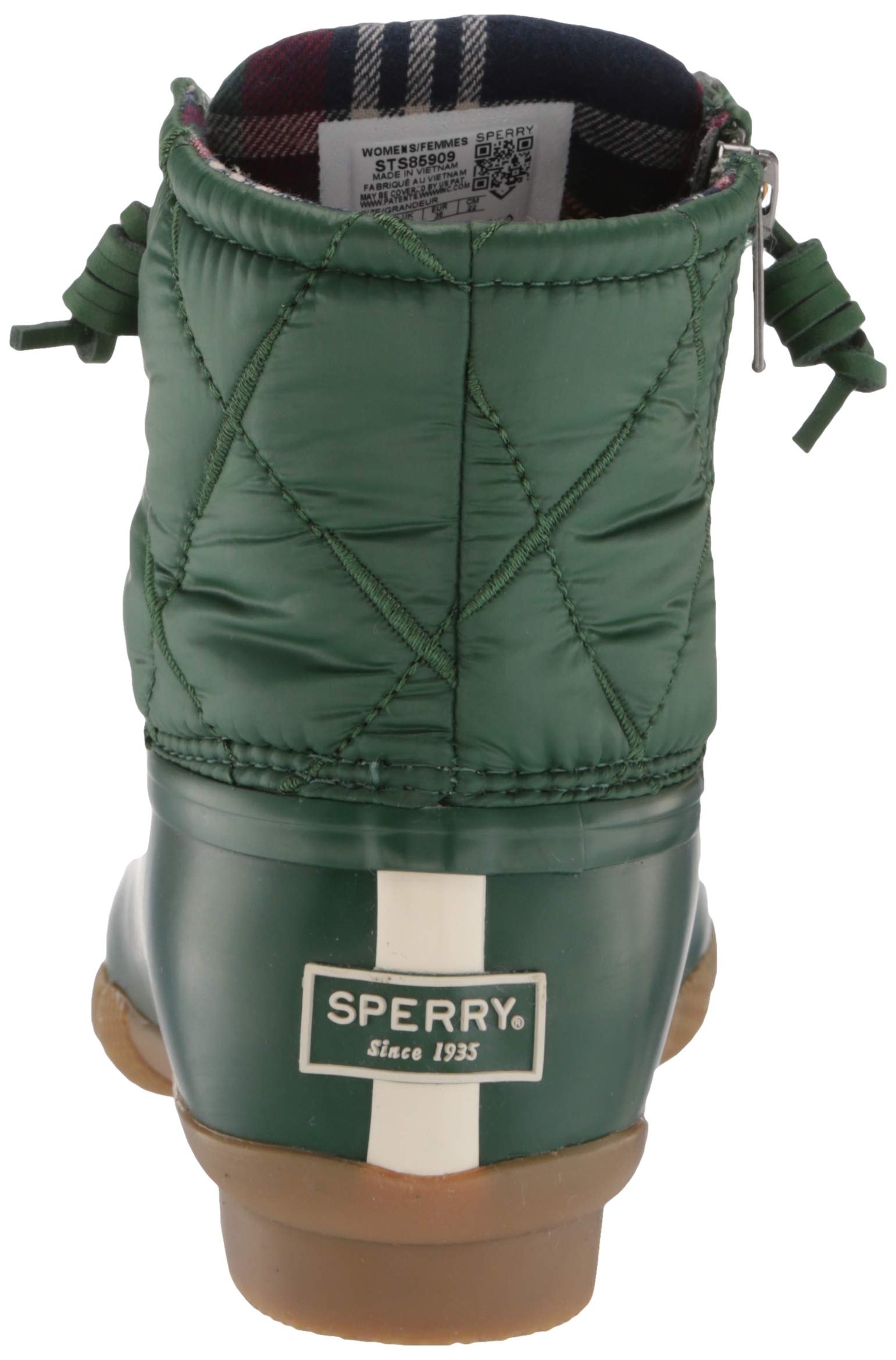 Sperry Women's Waterproof Rain Boots - Nylon Quilted Green Size 6 | Comfortable & Stylish for Outdoor Adventures, Gardening, and Wet Weather