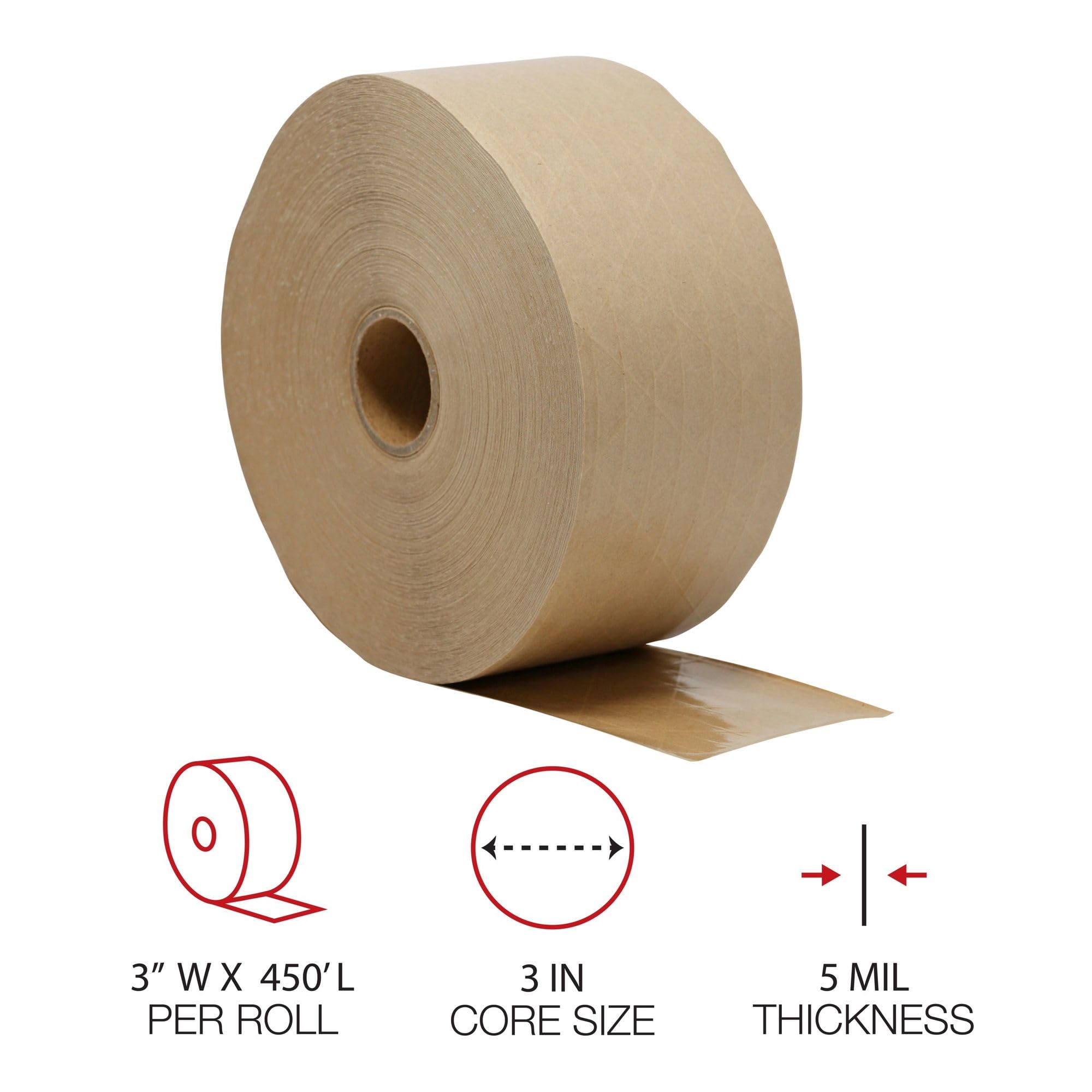 Fiberglass Reinforced Gummed Kraft Sealing Tape - 3 Inch Core, 3