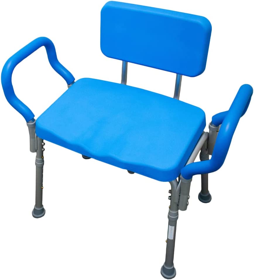 Premium Bariatric Shower Chair with 600 lbs Weight Capacity - Heavy Duty, Non-Slip, Comfortable Bath Seat for Elderly, Disabled & Plus Size Adults - Ideal for Safe Bathing in Home & Healthcare Facilities