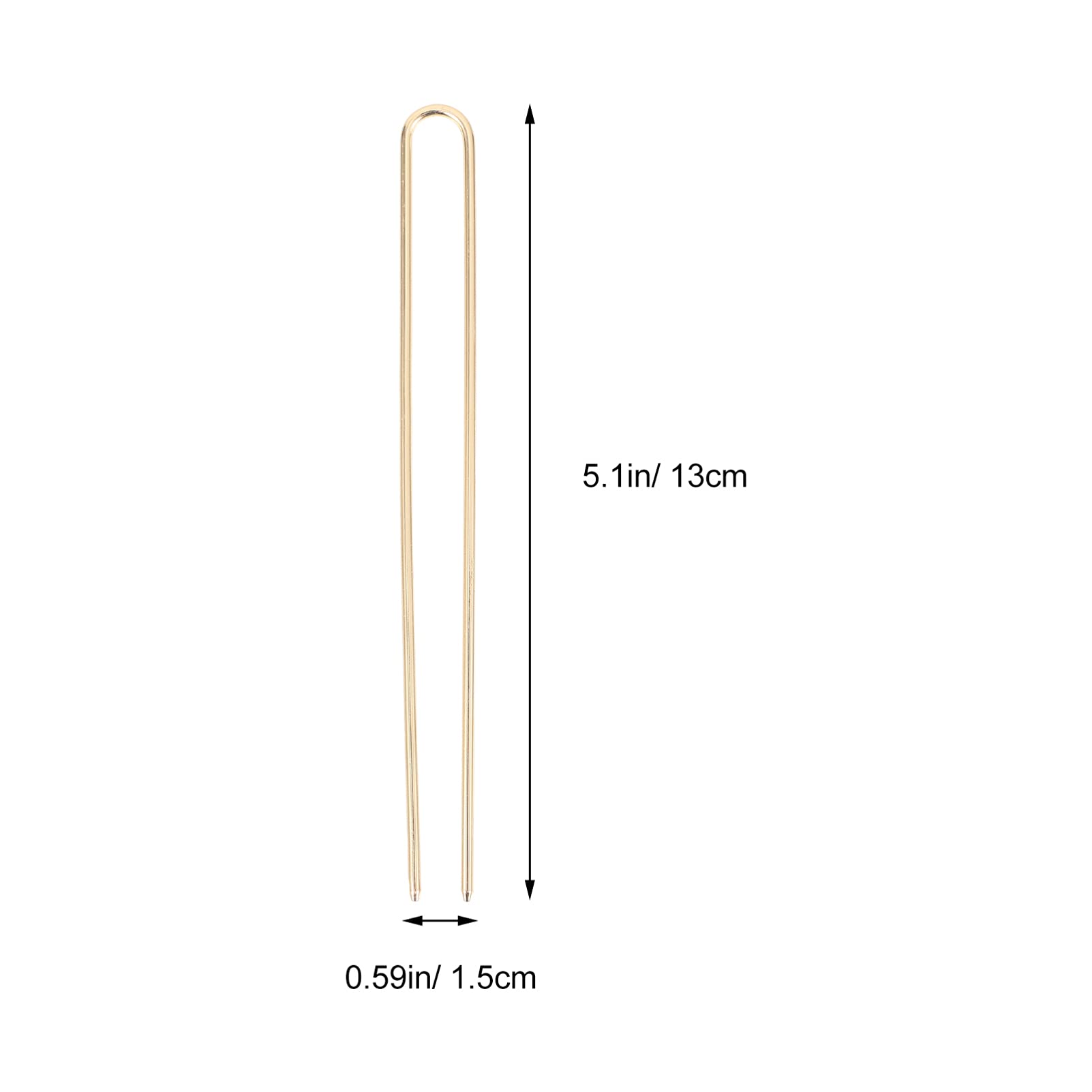 Beaupretty 10pcs U Shaped Bobby Pins - Golden Hair Clips for Buns, Updos & Wedding Hairstyles | Bridal Hair Accessories for Women (Hair Forks Included)