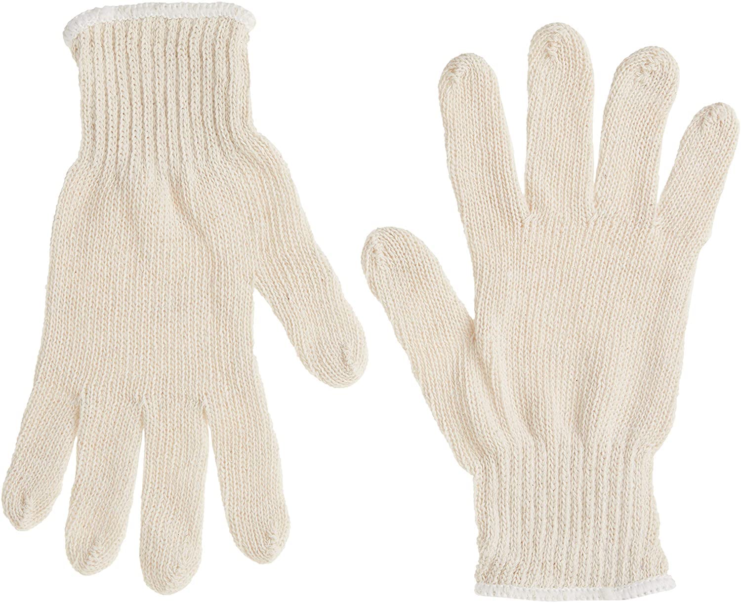 Liberty K4517Q Cotton/Polyester Work Gloves - Elastic Wrist, White, 300 Pairs/Case (Men's Large) - Ideal for Construction, Landscaping & Warehouse Safety