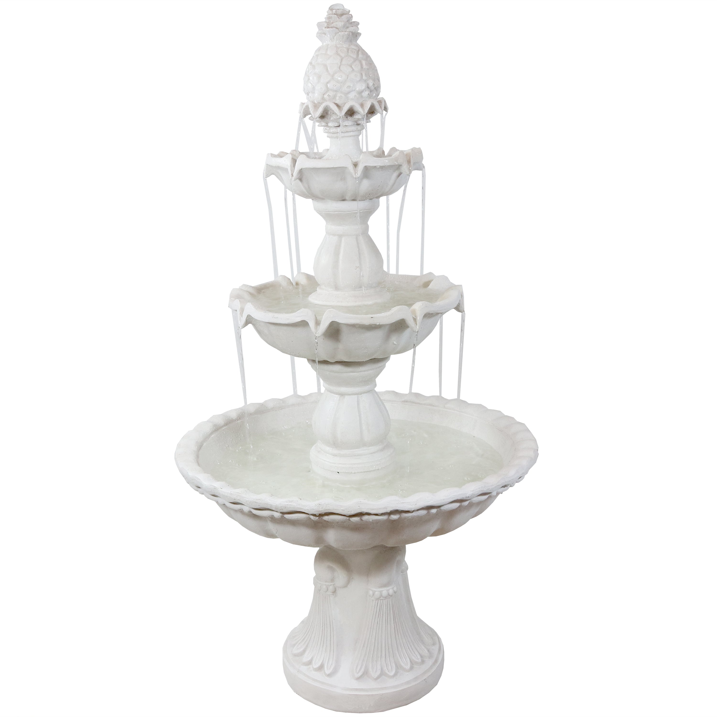 Sunnydaze 3-Tier Outdoor Water Fountain for Garden - Relaxing Garden Decor with Cascading Waterfall - Perfect for Patio, Yard, and Backyard Landscaping