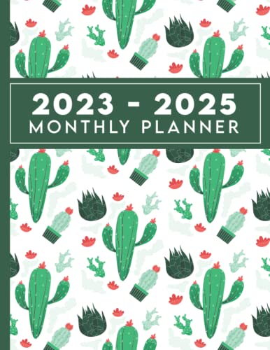 2023-2025 Monthly Planner with Cactus Design - 3 Year Calendar from January 2023 to December 2025 | 36-Month Organizer with Holidays, Notes, Habit Tracker & To-Do List | Perfect for Students, Professionals & Goal Setting