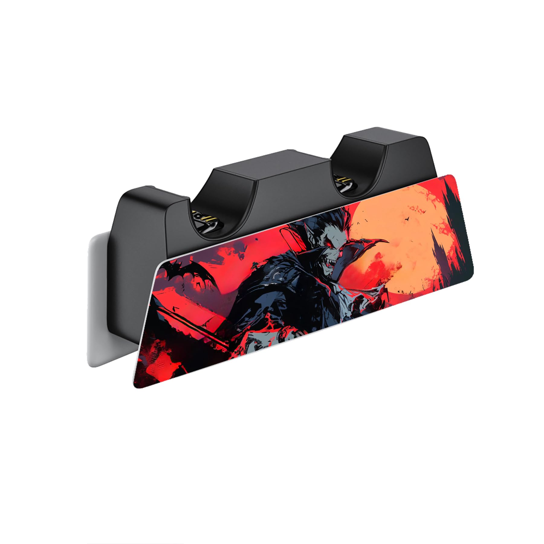 PlayVital PS5 Digital Edition Skin - Vinyl Sticker Protective Cover for PS5 Console, Controller, Charging Dock, Headset & Media Remote - Blood Moon Vampire Design - Perfect for Gaming Protection & Customization