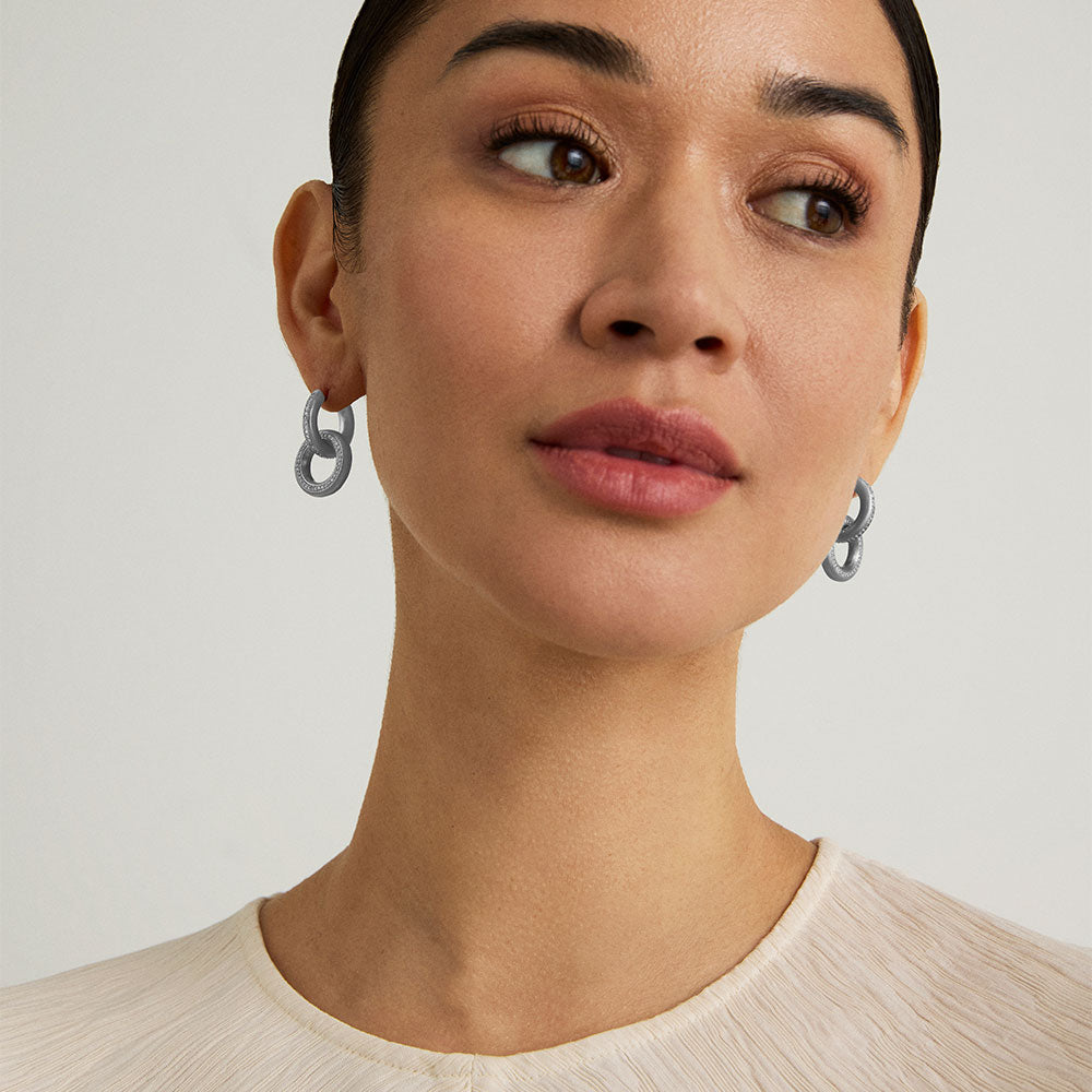 Colette Sterling Silver Pave Drop Earrings for Women | Elegant Dangling Earrings for Parties, Weddings & Special Occasions