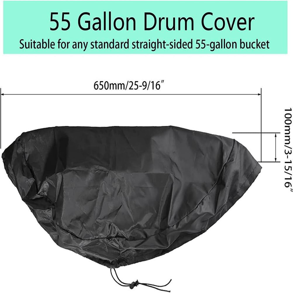 GANAZONO Waterproof Bucket Lid - Durable Trash Can Cover with Lock, Oxford Cloth Storage Tank Cover for Outdoor Barrels, Sofas & Complex Trash Cans (Black) | Perfect for Patio, Garden & RV Storage Protection