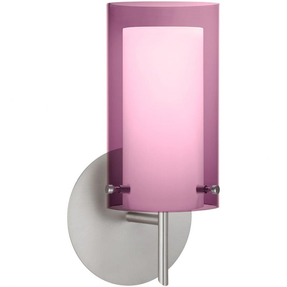 1SW-A44007-LED-SN Modern LED Wall Sconce Light - Pahu Collection Single Bulb Fixture for Bedroom, Living Room & Hallway Lighting