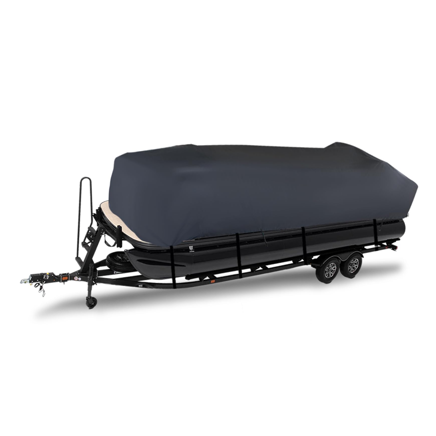 Silscvtt 21-24Ft Heavy Duty Waterproof Pontoon Boat Cover - Replacement for Deck Boat & Runabout - UV Resistant & Trailerable - Gray - Perfect for Outdoor Storage & Travel Protection