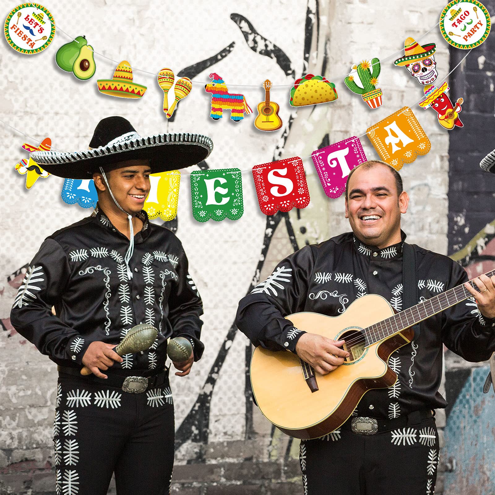 Mexican Party Supplies - Cinco De Mayo Banner, Fiesta Garland, Day of The Dead Backdrop, Ceiling Hanging Decor for Taco Themed Birthday & Festival Celebrations | Perfect for Home, Office & Outdoor Party Decorations