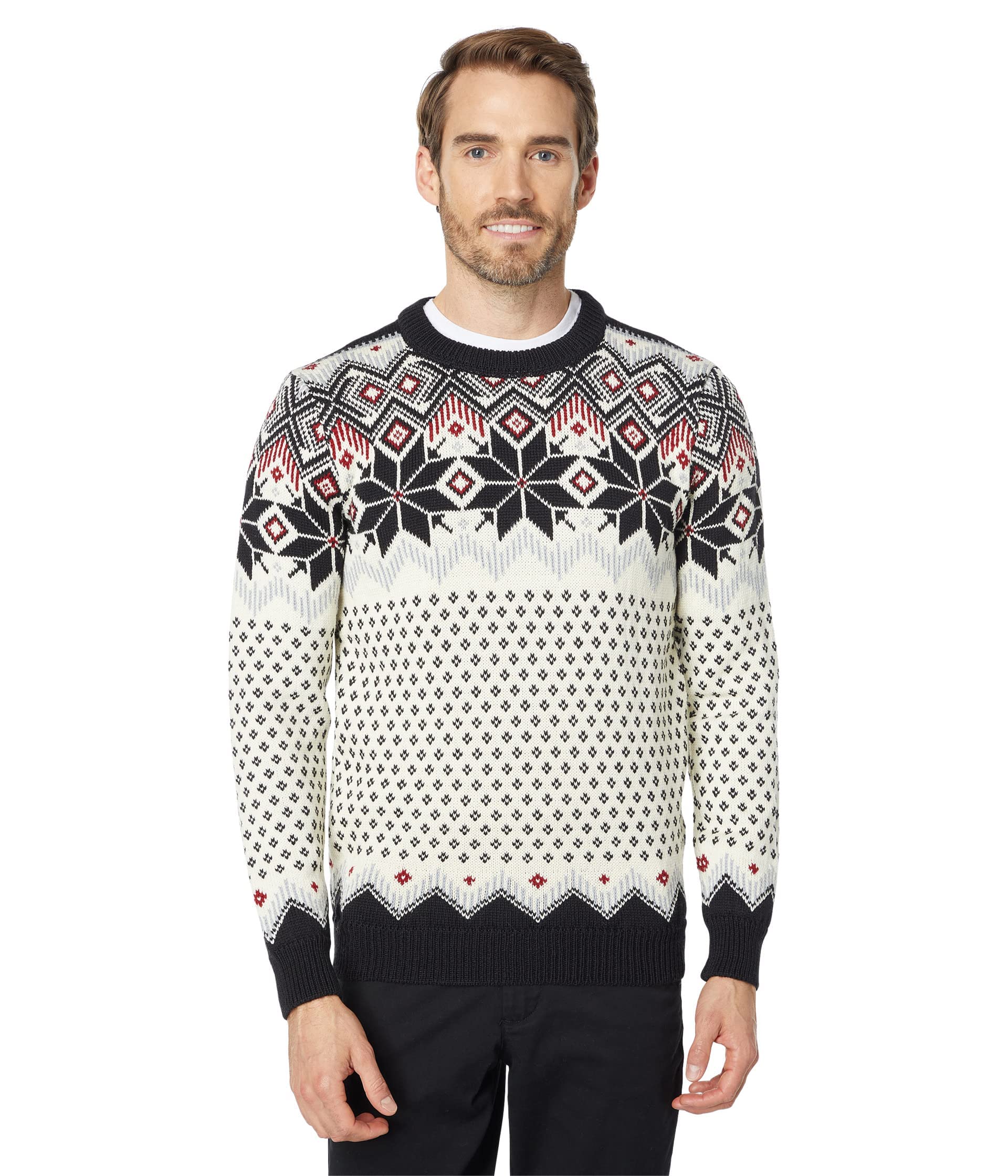 Dale of Norway Vegard Men's 100% Lightweight Wool Sweater - Regular Fit Pullover for Men - Perfect for Winter Outdoor Activities & Casual Wear