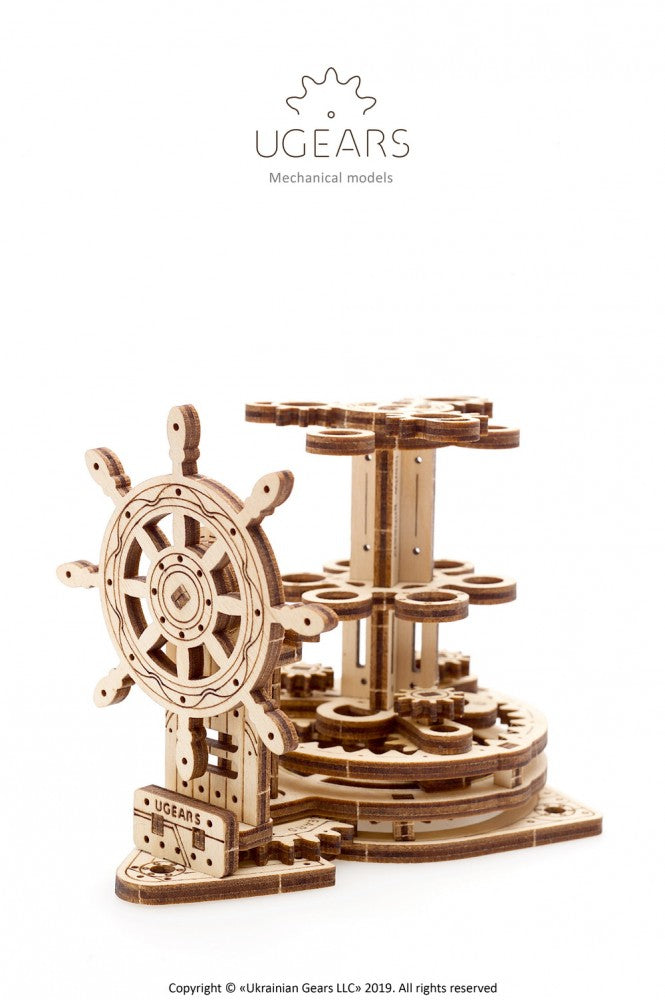 UGears Wooden Wheel Organizer & Pen Holder - 3D Puzzle Mechanical Desk Organizer for Office, School, Workshop | Perfect for Pencils, Markers, Tools Storage & DIY Gift Idea