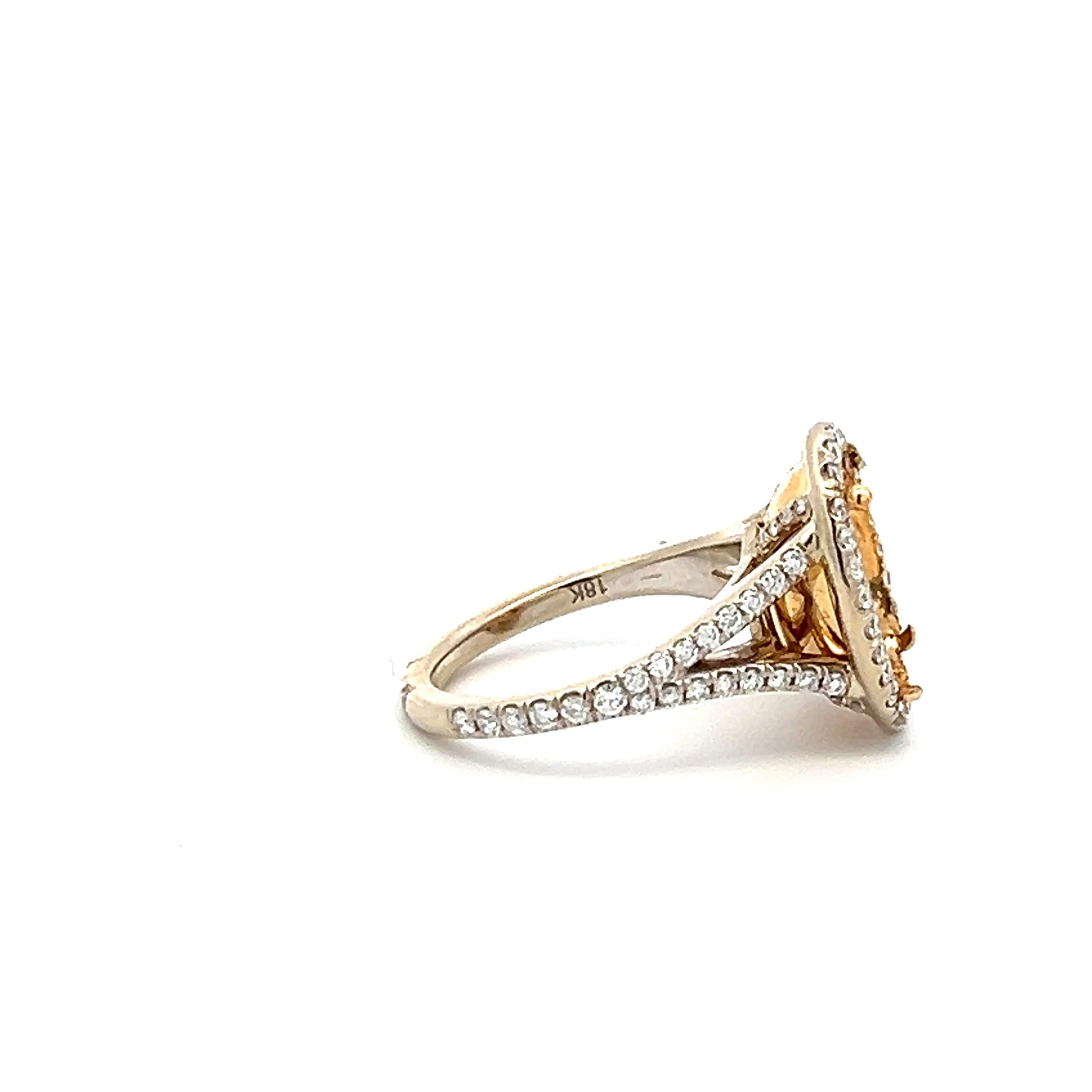 0.70 Carat Round Brilliant H SI1 Diamond 18K Yellow Gold Semi Mount Ring - Perfect for Engagement, Wedding & Anniversary Jewelry Gifts