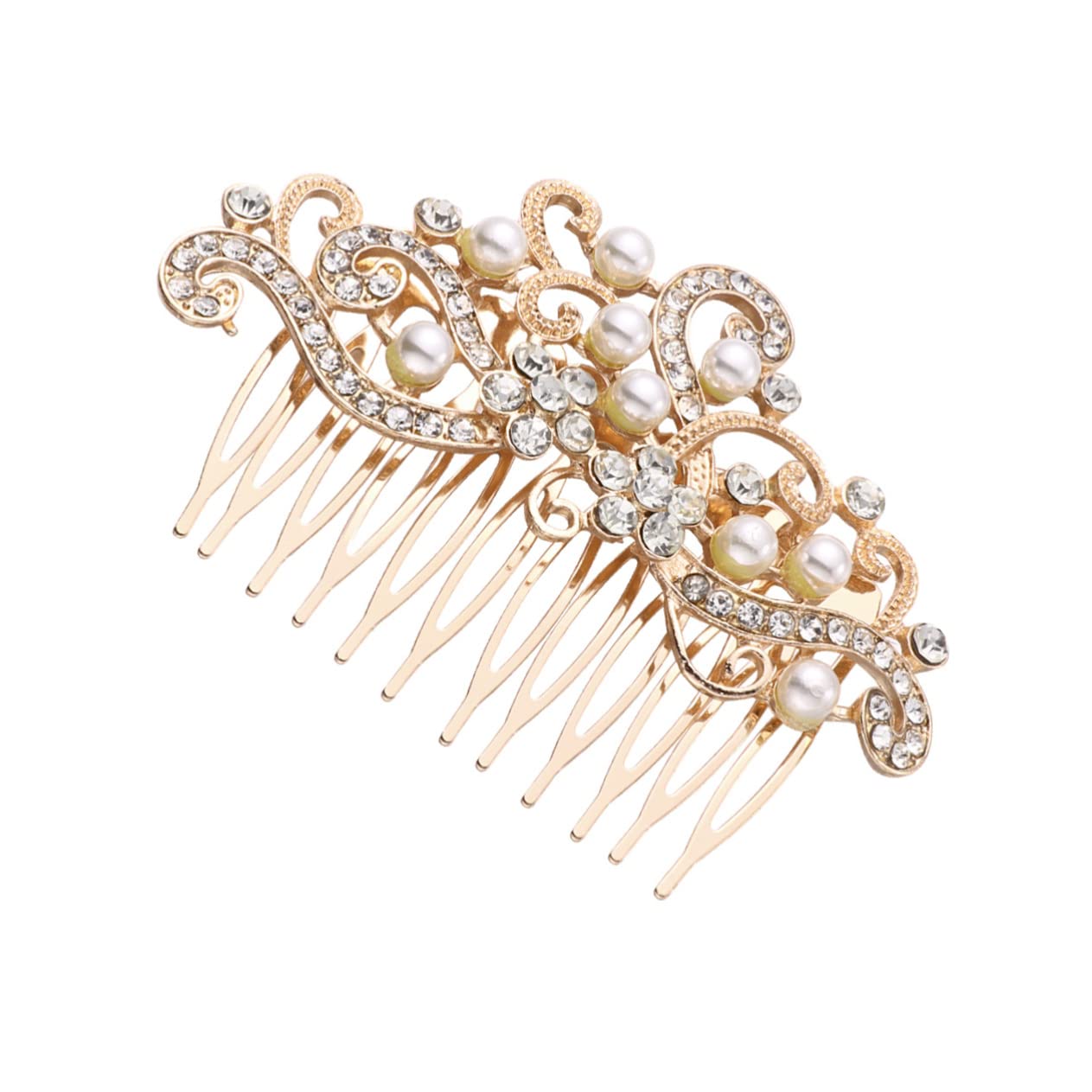 LALAFINA 3-Piece Gold Wedding Hair Comb Set - Elegant Bridal Hair Accessories for Women - Perfect for Weddings, Prom, and Special Occasions