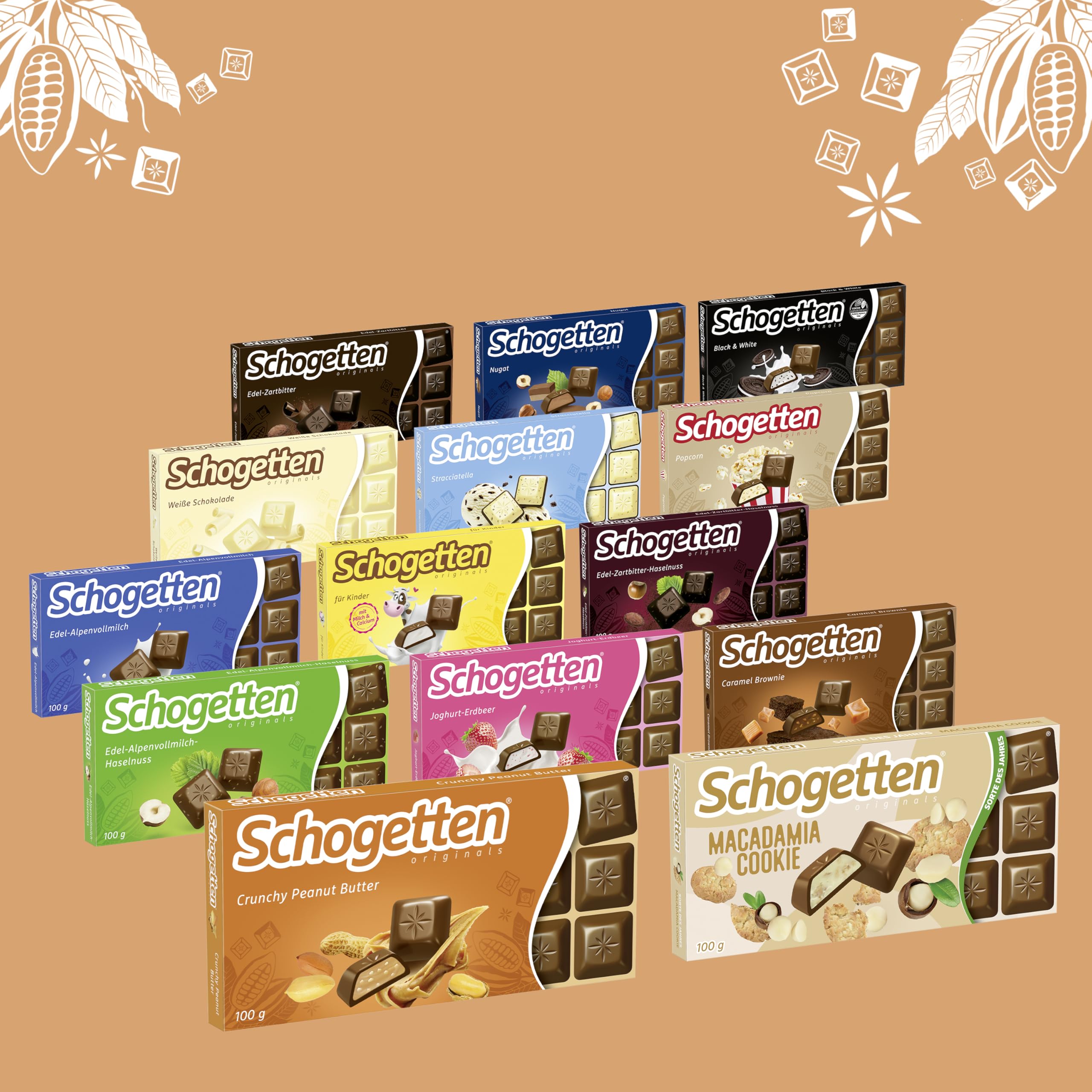 Schogetten Crunchy Peanut Butter Chocolate Bar 100g - Individually Wrapped for Convenience - Perfect for Snacking, Gifts & Dessert Toppings