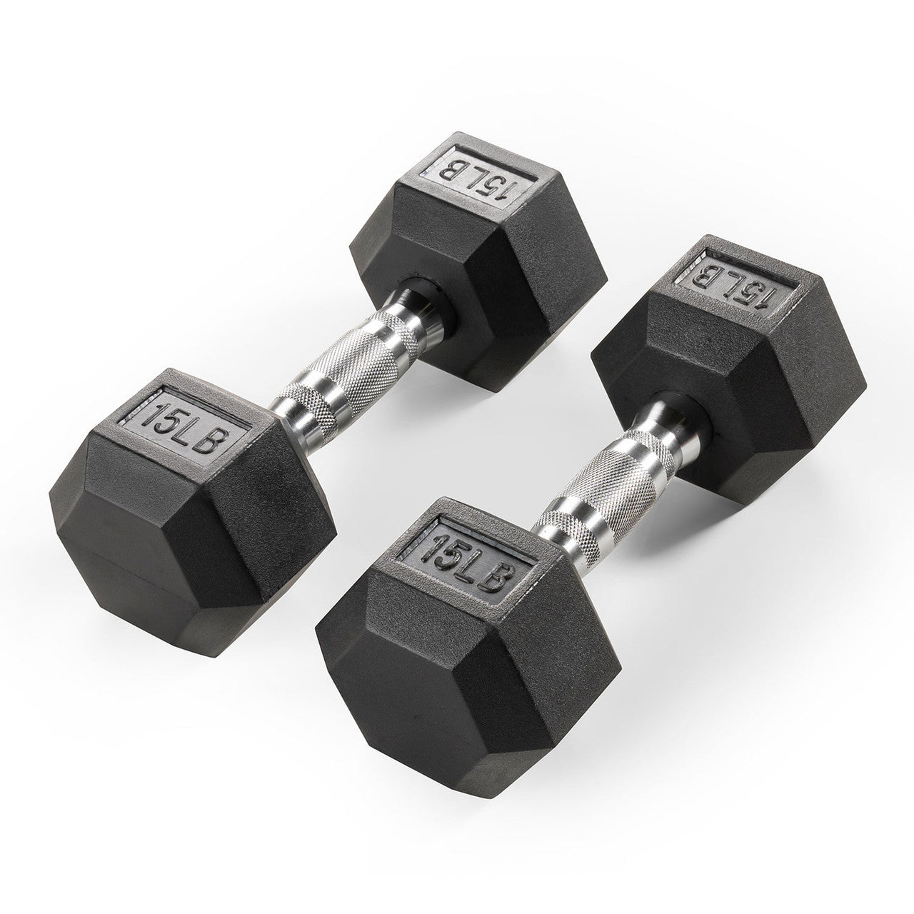 15lb Rubber Hex Dumbbell Pair - Heavy Duty Workout Weights for Strength Training, Home Gym & Fitness | Marcy RHDB 015 | Perfect for CrossFit, Weightlifting & Home Exercise