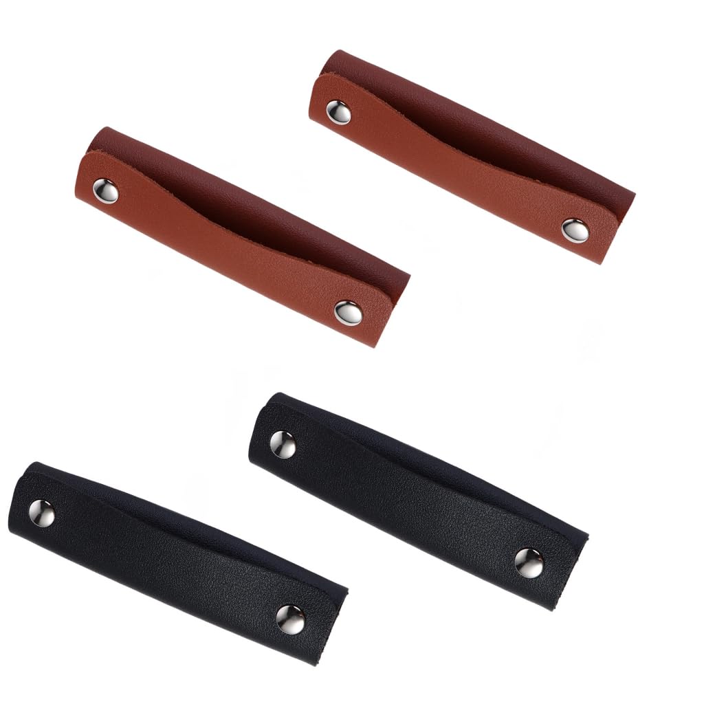 Leadigol 4 Pcs PU Leather Handbag Handle Protectors - Shoulder Strap Covers for Purses, Tote Bags & Suitcases | Durable & Comfortable Grip Protectors for Daily Use, Travel & Work