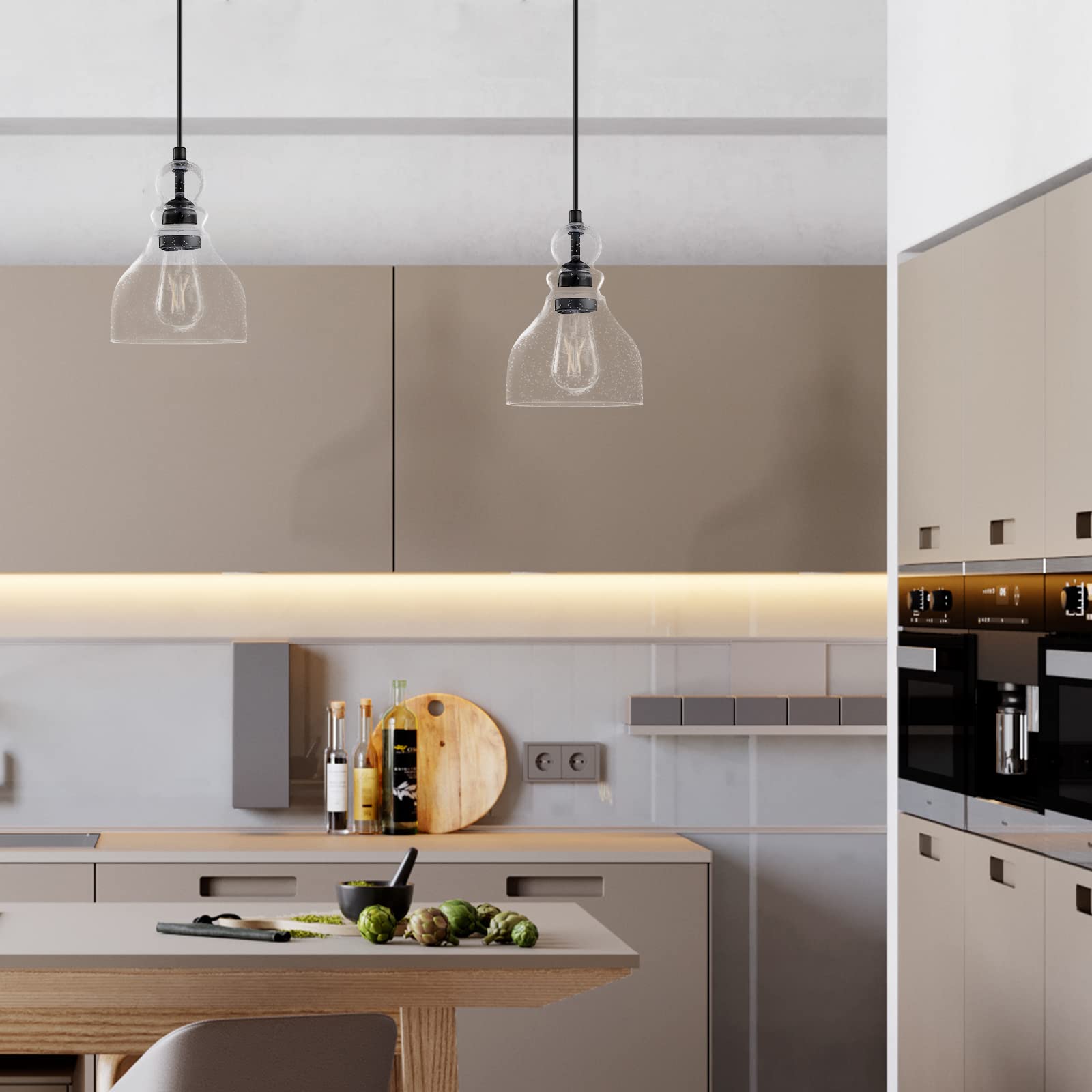 3 Pack Black Modern Farmhouse Pendant Lights - 6.5