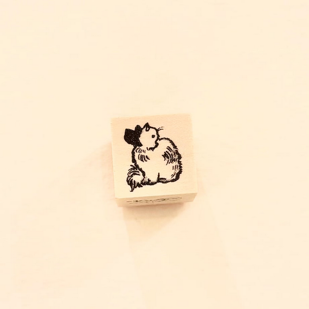 Krimgen Wooden Rubber Stamp - Cat Design for DIY Crafts, Scrapbooking & Card Making | High-Quality Handmade Stamp for Artists & Crafters