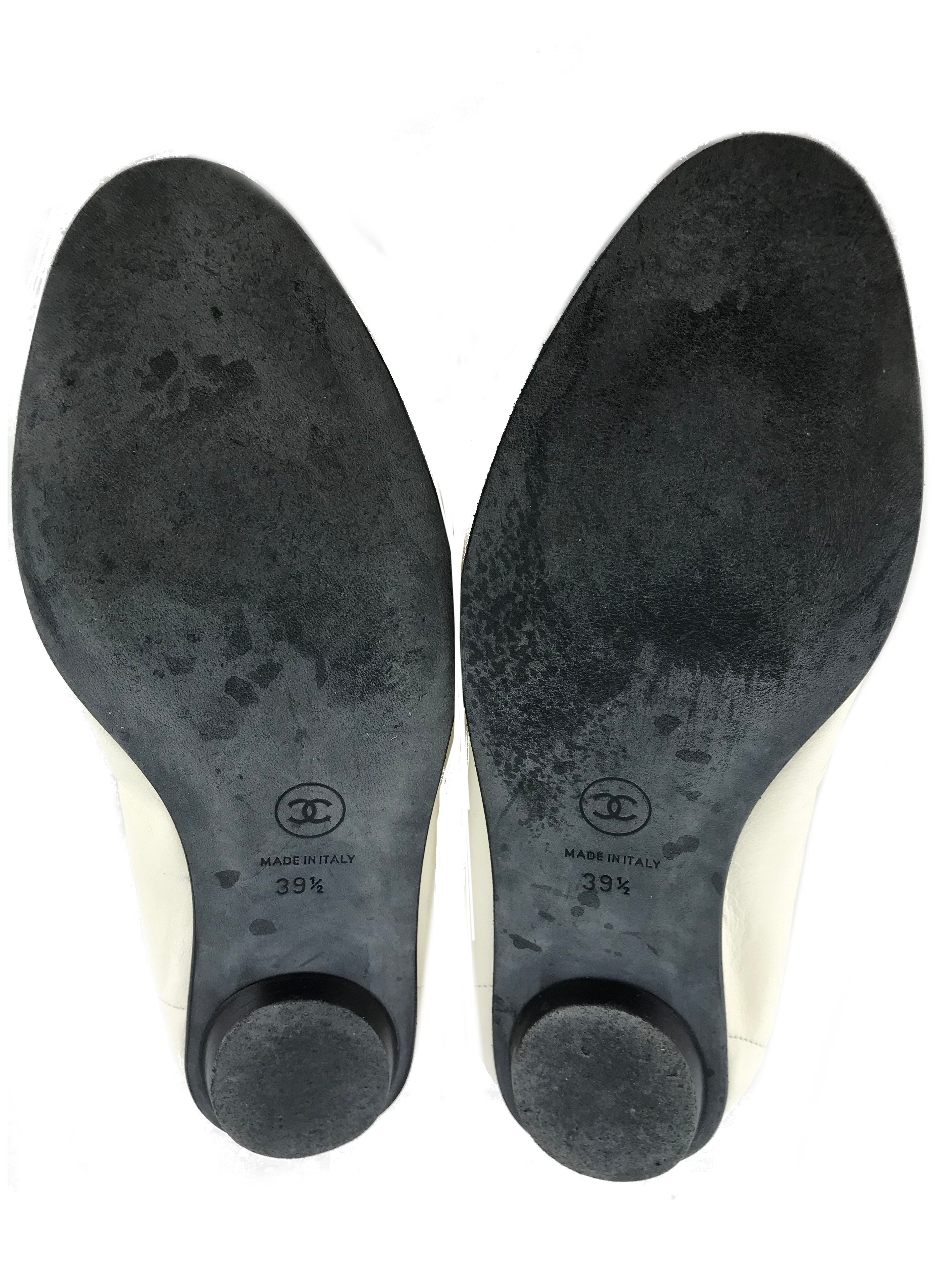 Chanel Lambskin CC Elastic Cap Toe Ballerina Flats - Women's Size 9.5 | Luxury Designer Ballet Shoes for Women | Perfect for Office, Parties & Special Occasions