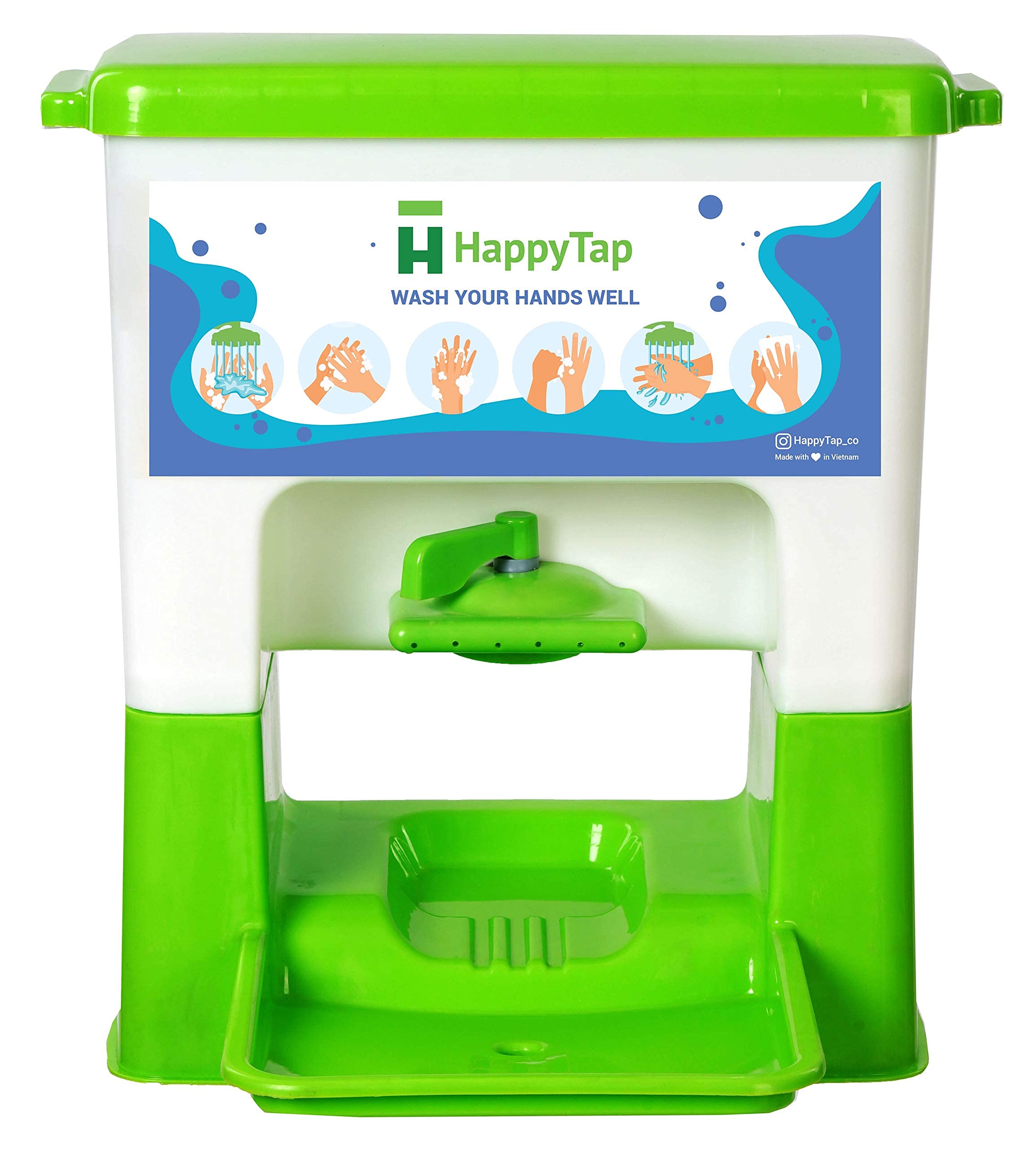 HappyTap Portable Sink for Kids - Foldable Hand Washing Station for Schools, Daycares, Outdoor Activities & Travel | Perfect for Classrooms, Playdates, Camping and Public Hygiene