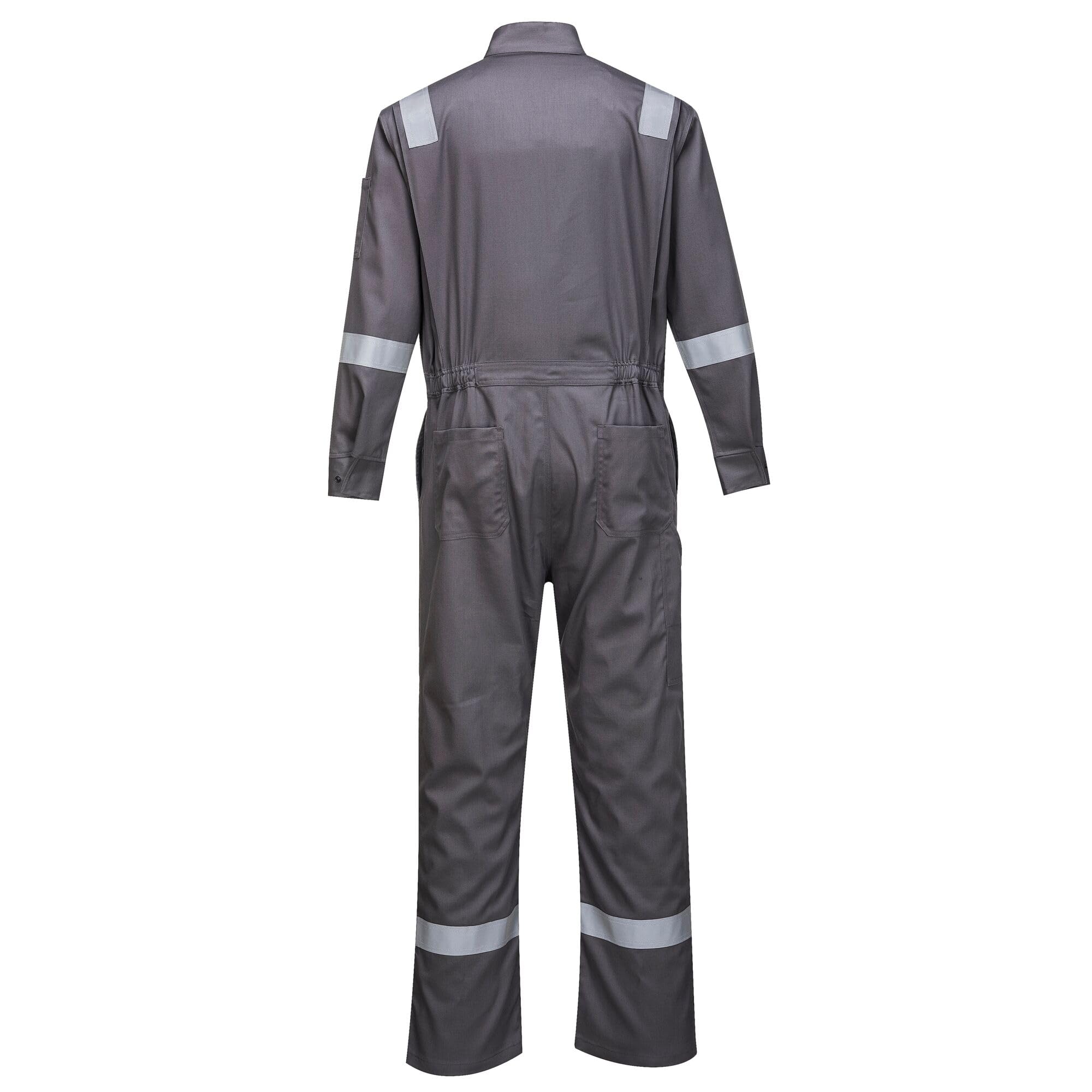 Portwest FR94 Bizflame Fire Resistant Coverall with FR Reflective Tape - ASTM NFPA Certified - Gray 6XL - Flame Resistant Workwear for Industrial Safety & Hazardous Environments