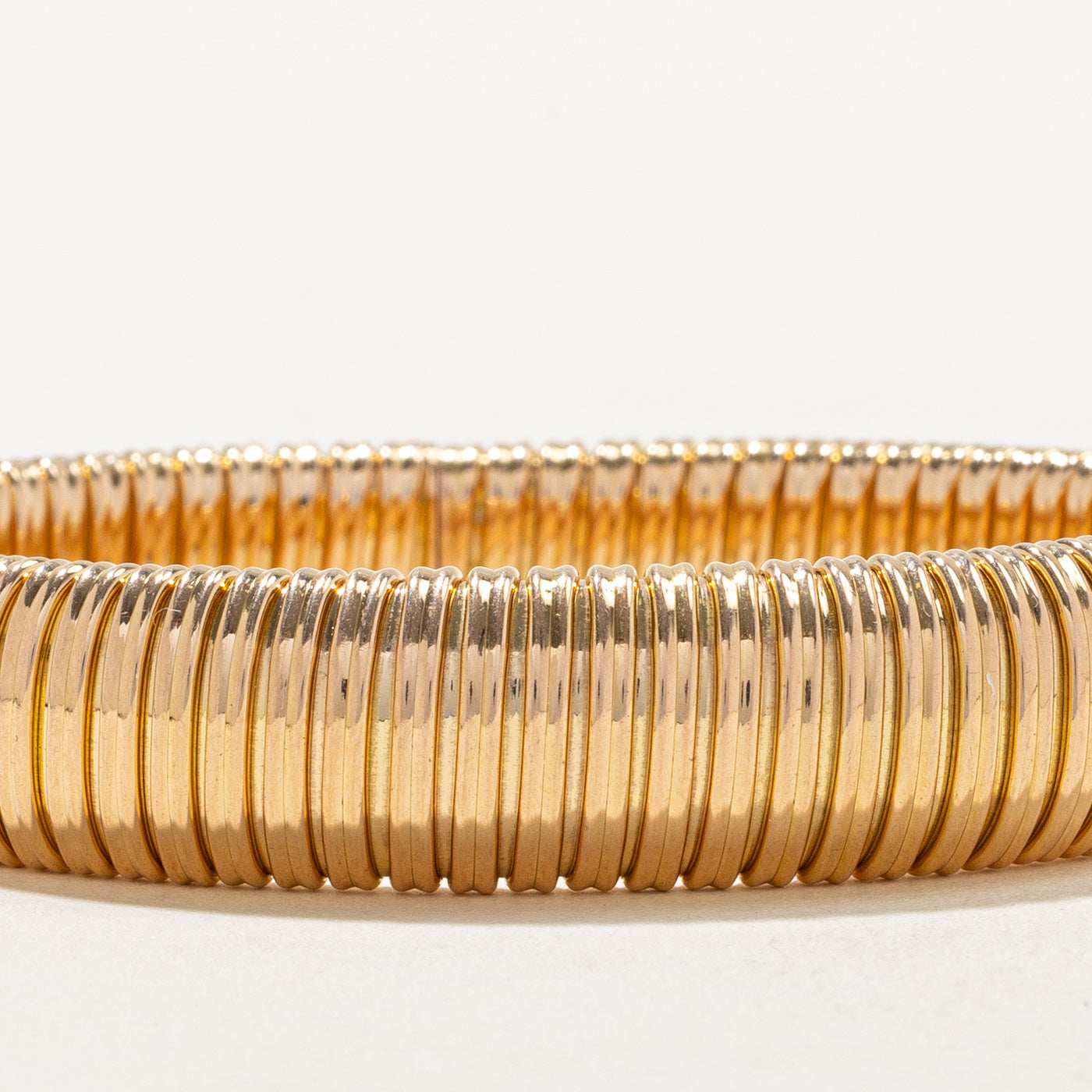 18K Yellow Gold Fluted Bracelet for Women - 7.75 Inch Adjustable Luxury Bangle | Perfect for Gifts, Weddings, Anniversaries & Everyday Elegance