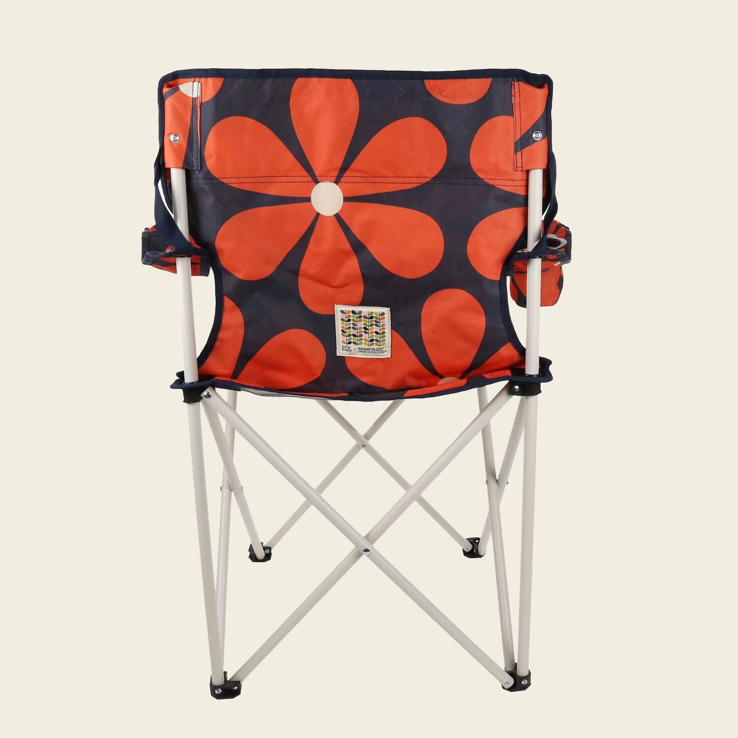 Springback Chair Navy Daisy - Comfortable & Stylish Outdoor Lounge Chair for Patio, Garden, Poolside, or Beach Relaxation