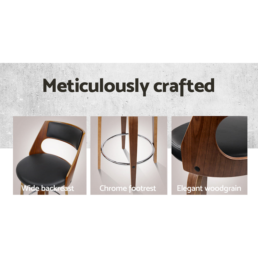 2 Pack Swivel Bar Stools with Leather Upholstery - 30 Inch Height Counter Stools for Kitchen Island, Breakfast Bar & Home Decor