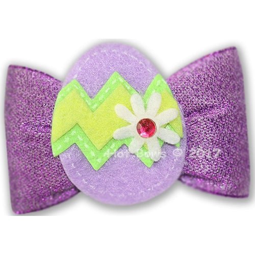 Purple Hair Bow for Girls - Colored Eggs Hair Accessories for Kids, Parties & Special Occasions