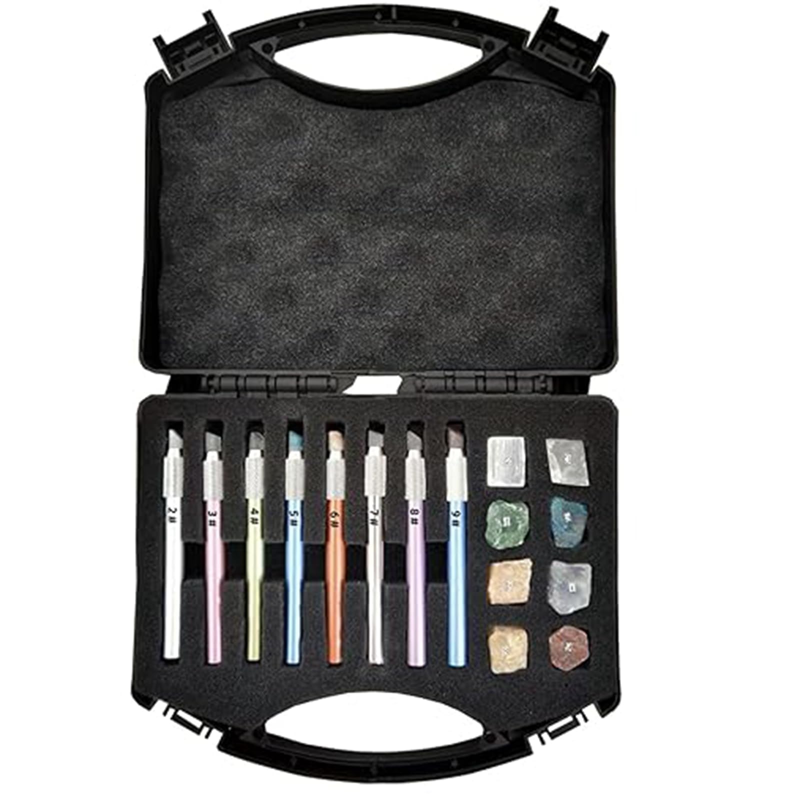 Mohs Hardness Test Pen 2-9 Scratch Tester Kit with Storage Box - Industrial Mineral Identification Tool for Ceramic, Floor Tile, Glass, Gems, Jade & Jewelry - Perfect for Geologists, Jewelers & DIY Home Renovation Projects