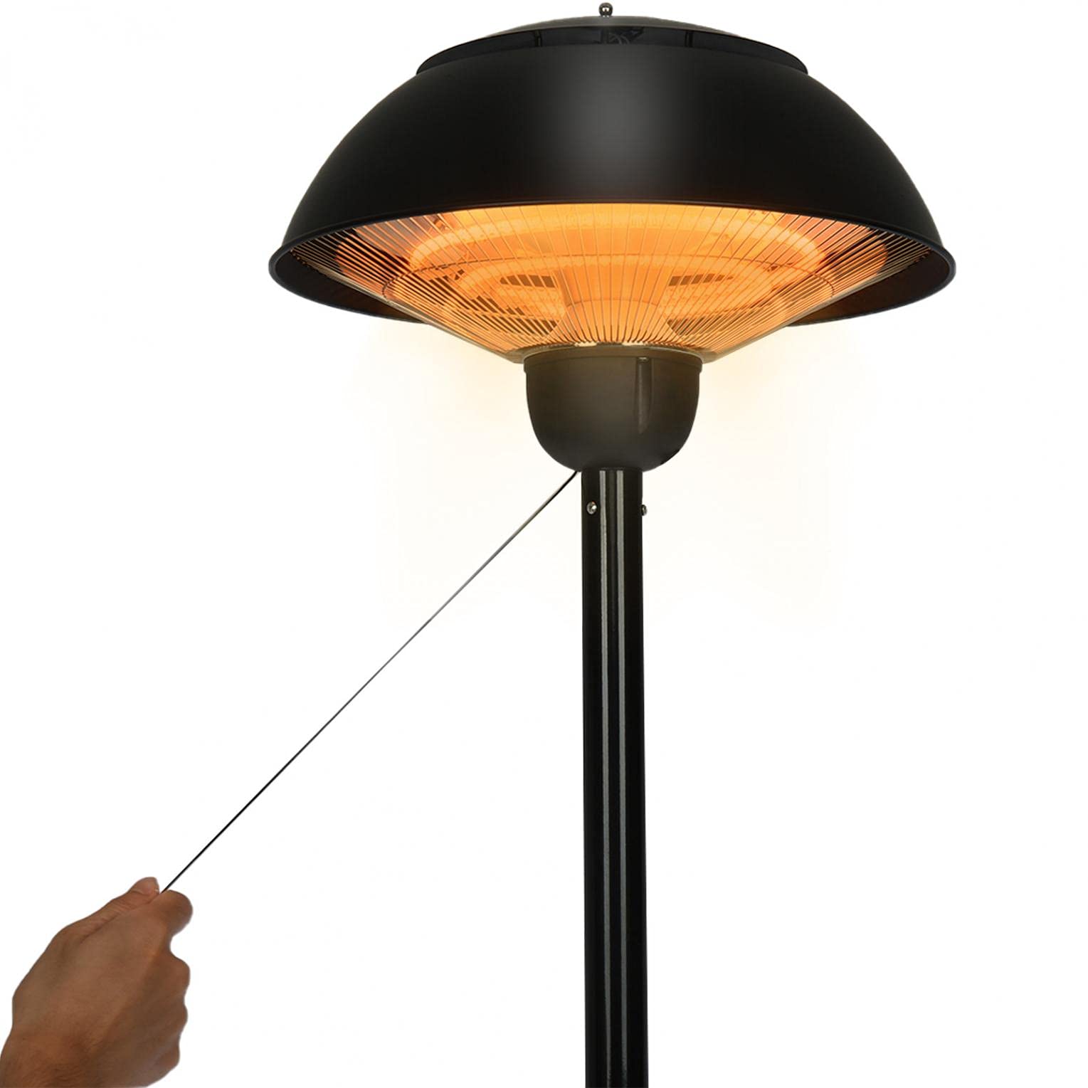 CRX 1500W Electric Infrared Pool Heater - Adjustable Height Portable Dome Heater with Hammered Bronze Finish for Indoor/Outdoor Use | Perfect for Camping, Patio, Poolside & Home Heating (5-6.5 ft Floor Standing)