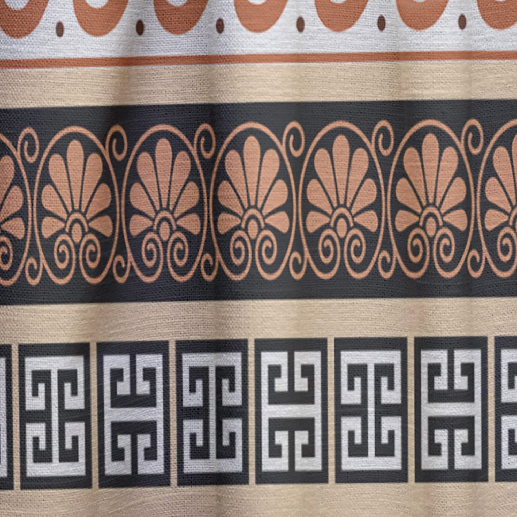 DesignQ Thermal Insulated Blackout Curtains - Ancient Greek Pattern Single Panel (52x120 Inches) for Bedroom & Living Room - Elegant Window Drapes for Home Decor, Noise Reduction & Light Blocking