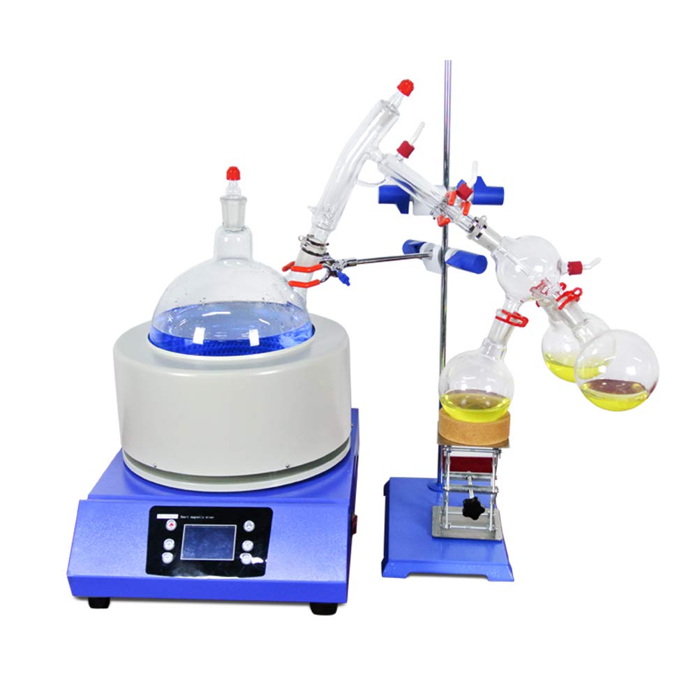 5L Short Path Distillation Kit Complete Set with 5L Cooling Chiller & 2XZ-2 Rotary Vane Vacuum Pump | Lab Distillation Apparatus for Essential Oil Extraction, CBD Purification & Chemical Processing | Professional Vacuum Distillation Equipment for Home Labs & Research Facilities