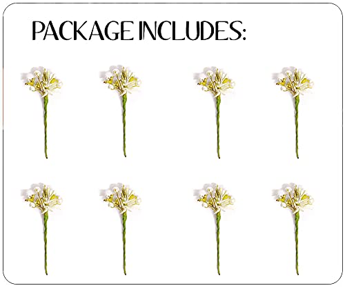 Elegant Pearl Hair Pins for Women - Wedding & Anniversary Hair Accessories (Pack of 8, White) | Perfect for Bridal Hairstyles, Prom, and Special Occasions