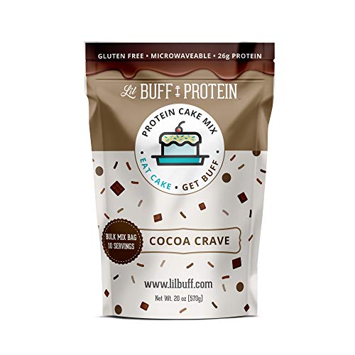 Lil Buff Protein High Protein Cake Mix - Gluten Free, Microwaveable, 26g Protein per Serving - Protein Waffles & Donuts Mix (Cocoa-Crave, 10 Servings) | Perfect for Post-Workout Recovery & Healthy Breakfasts