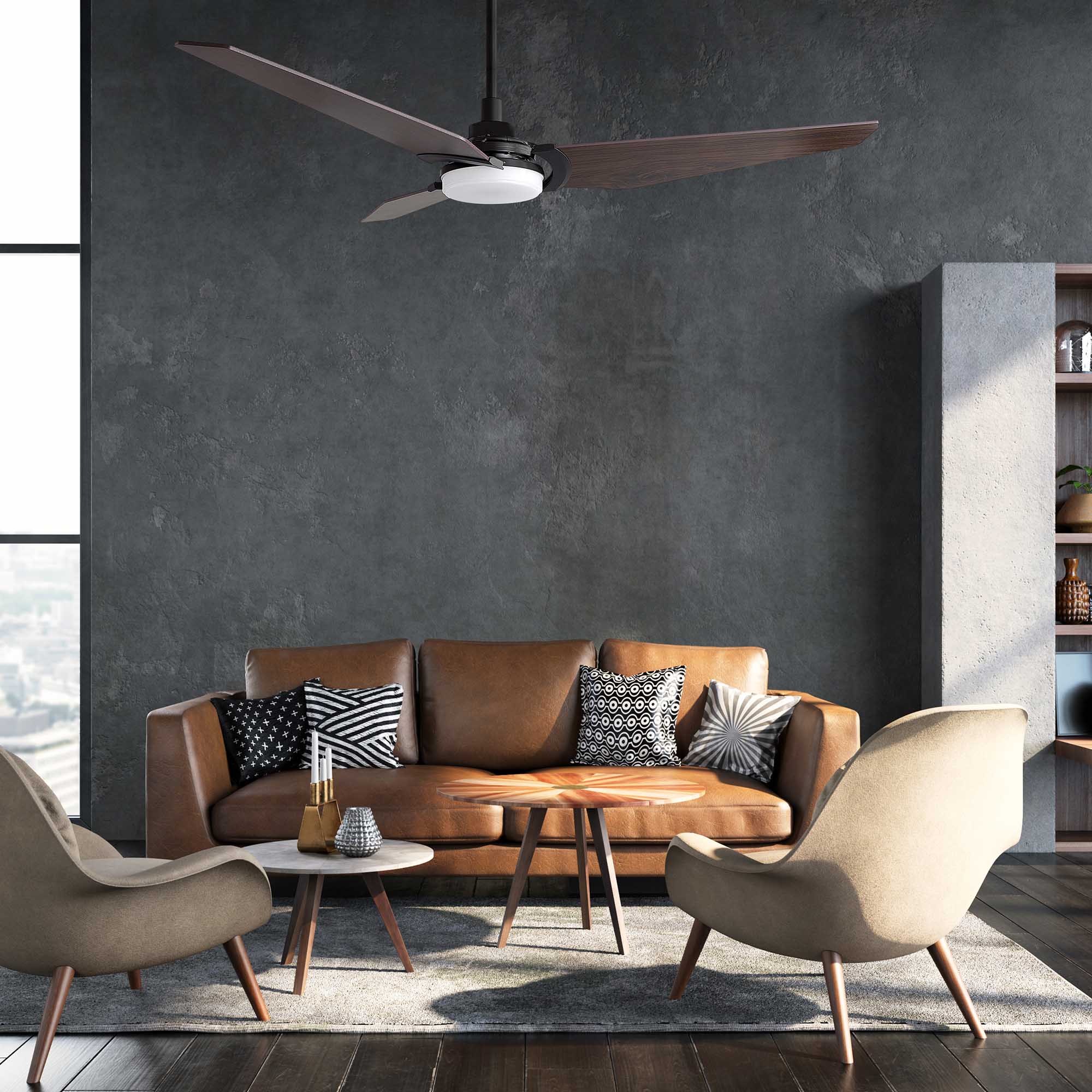 Trailblazer 56 Inch Smart Ceiling Fan with LED Light & Remote Control - Perfect for Outdoor Patio, Deck, and Backyard Relaxation