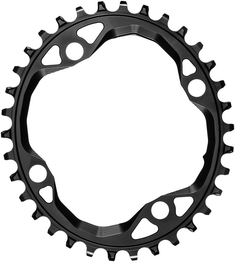 absoluteBLACK Oval Narrow Wide Chainring 34T 104 BCD 4-Bolt for 10/11/12 Speed Bikes - Premium Alloy MTB Chainring for Enhanced Pedaling Efficiency on Trails and Off-Road Cycling