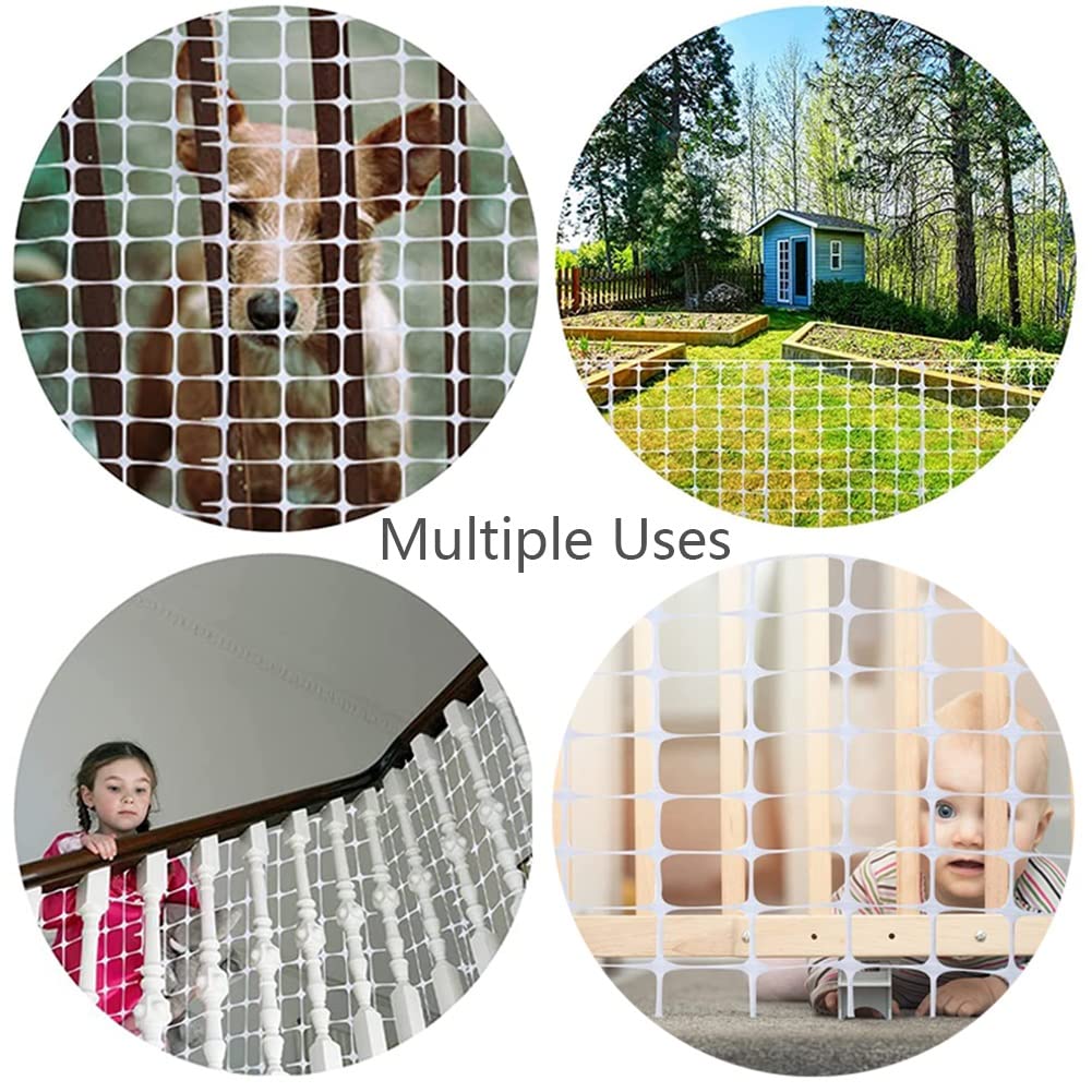 XXIOJUN Reusable Plastic Garden Fence Netting - 4ft Tall Animal Barrier for Deer, Rabbits, Chickens & Dogs | Durable Safety Fence Roll for Pool, Snow, Construction & Poultry Protection | Perfect for Backyard, Farm & Landscape Use
