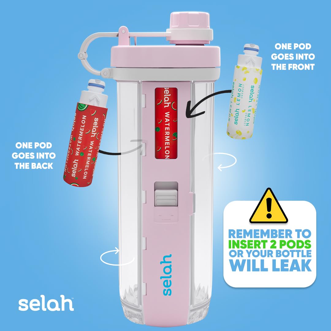 Selah Sugar-Free Vitamin Water Bottle - 20oz with Flavor Pods for Energy & Sports Drinks