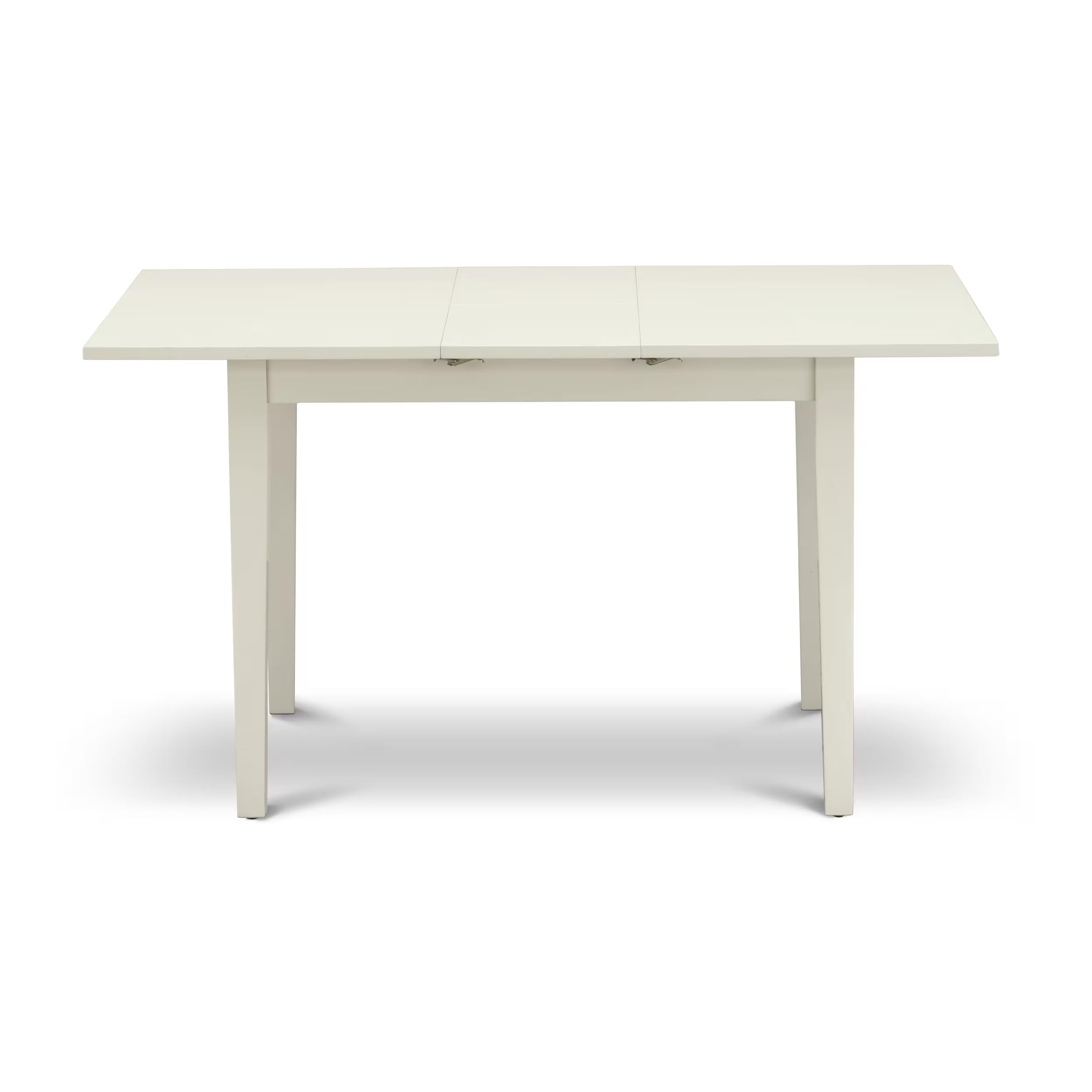 East West Furniture 5-Piece Modern Dining Room Set - 32x54 Inch Rectangle Wooden Table with Butterfly Leaf & 4 White Faux Leather Chairs - Linen White - Perfect for Small Spaces, Apartments & Contemporary Home Decor
