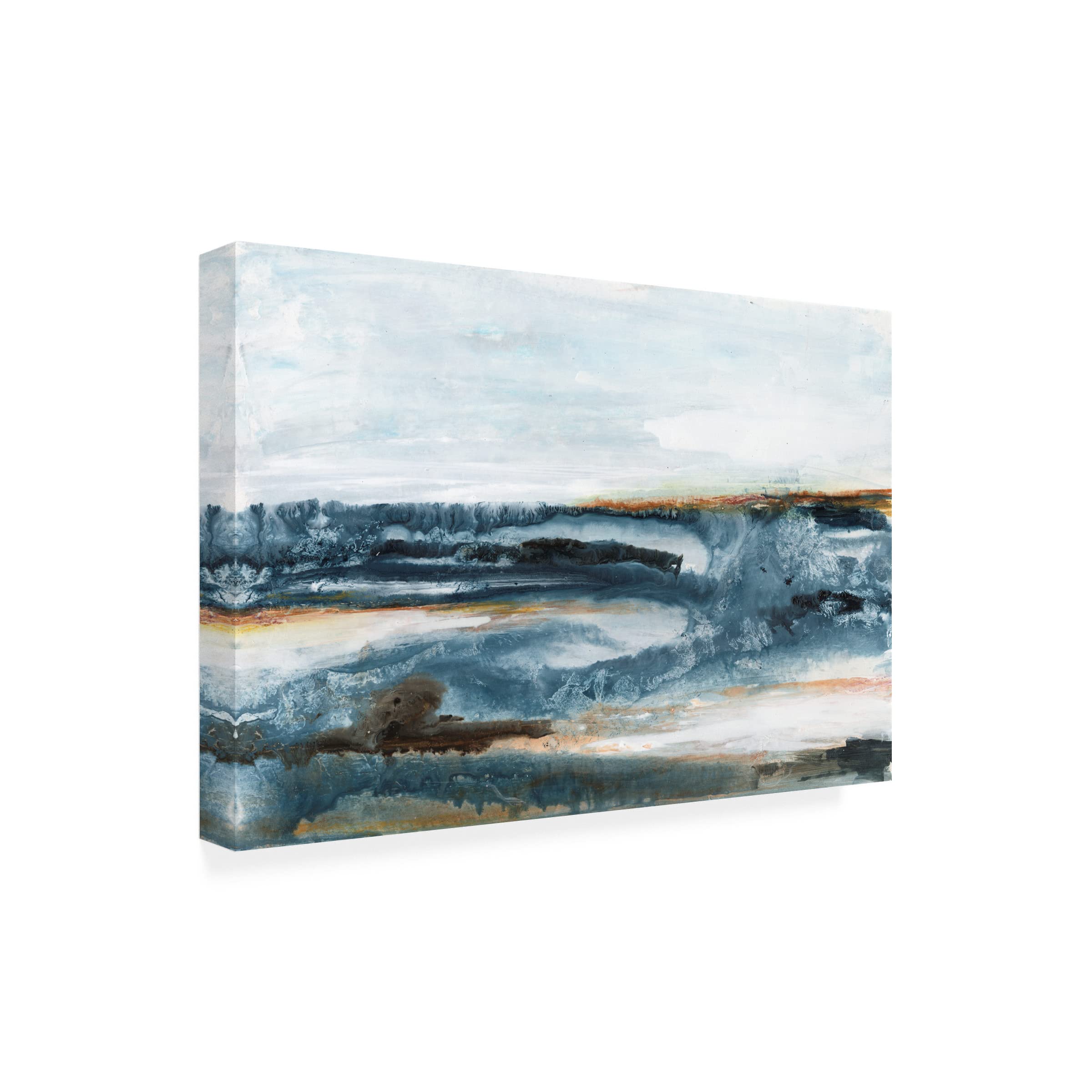 Lila Bramma 'Ocean Blues I' Canvas Wall Art Print - Coastal Beach Decor for Living Room, Bedroom & Office - Modern Abstract Seascape Painting