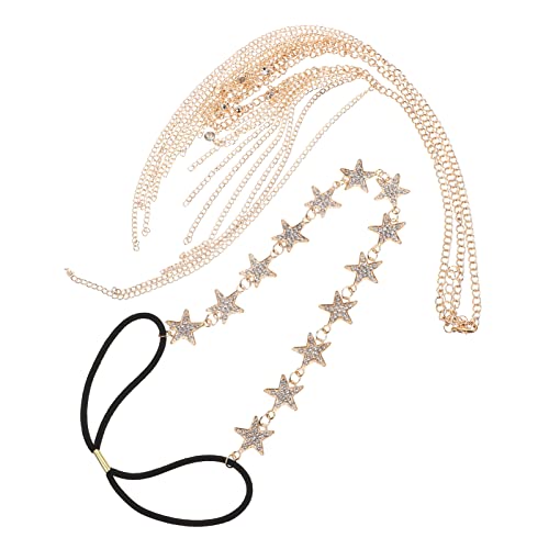 Crystal Wedding Headband & Star Crown Set - 2pcs Bridal & Bridesmaid Rhinestone Tiara Hair Jewelry (43x2cm) for Weddings, Prom, Parties & Special Occasions