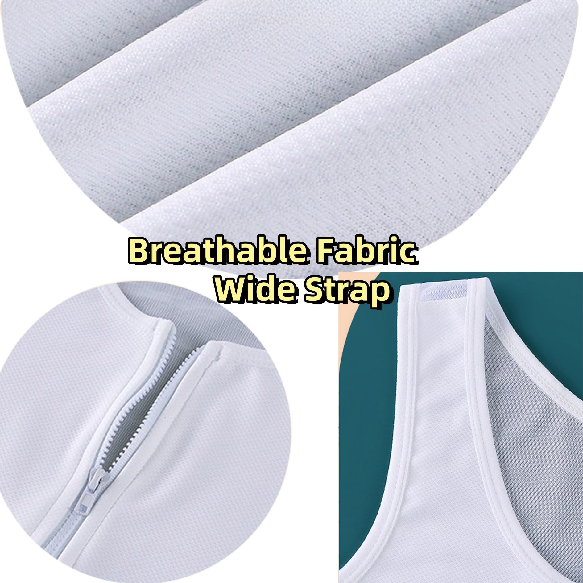Breathable Mesh Zipper Chest Binder for Tomboy & FTM - Adjustable Side Hook Design | Perfect for Summer, Workouts & Everyday Comfort