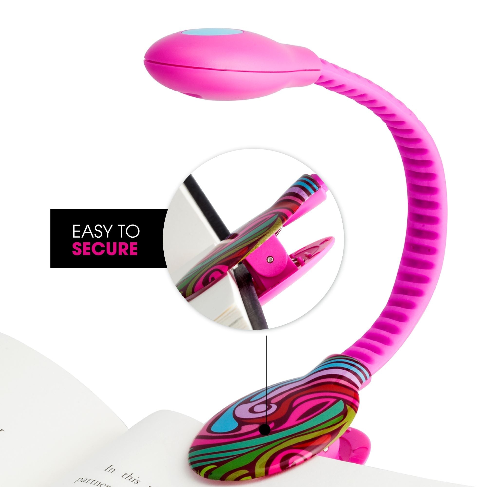 Clip On USB Rechargeable LED Book Light - Adjustable Brightness Reading Lamp for Bed, Study, Travel - French Bull Design for Night Reading & Office Work