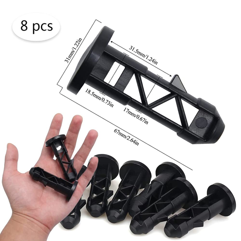8 Pcs Heavy Duty Wheelie Bin Lid Hinge Pins - Durable Trash Can Hinge Replacement Parts for 120/240L Outdoor Bins (67mmx31mm, Black) - Perfect for Securing Waste Container Lids in Gardens, Yards & Public Spaces