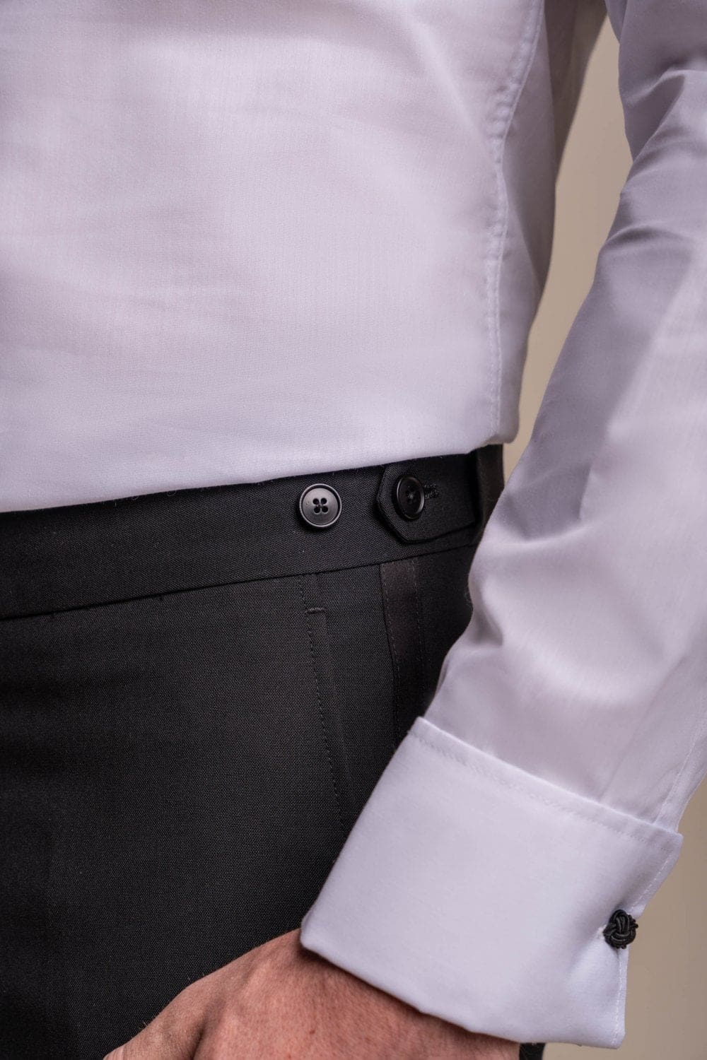 Cavani Aspen Men's Black Dress Pants - Slim Fit Formal Trousers for Office, Business & Wedding Attire